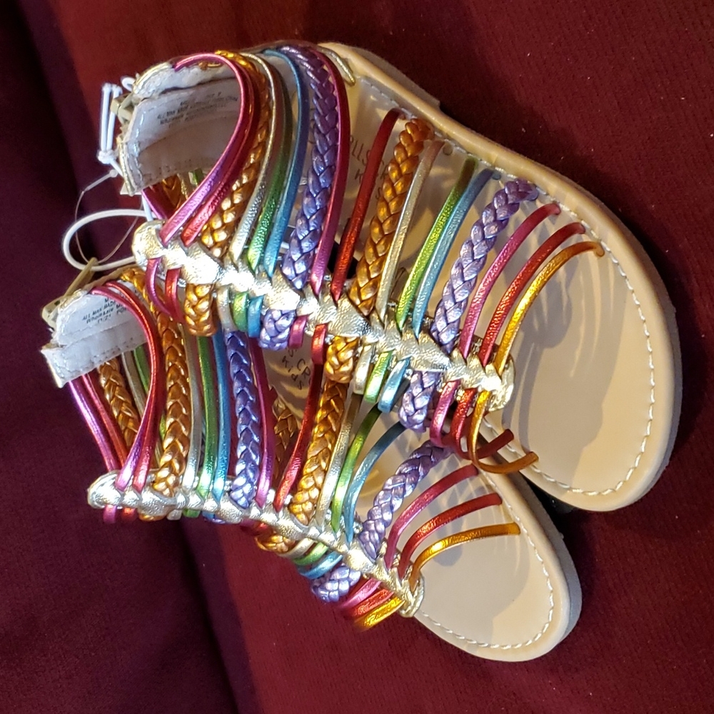 Baby Toddler Falls Creek MILLIE Multi Rainbow Sandals Size 6 Gladiator Style NWT
